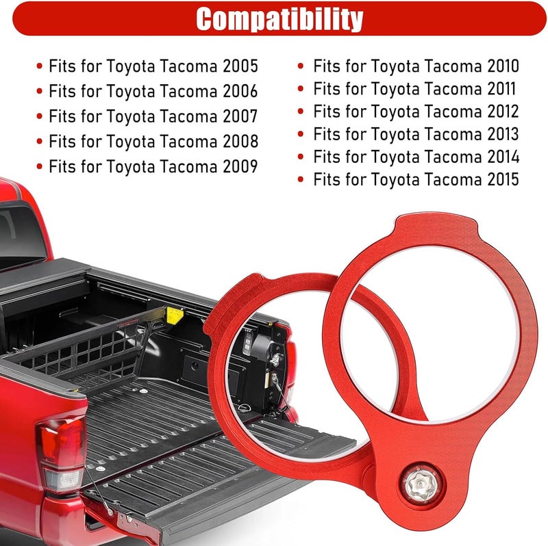 Atesilor Anti-Theft Tailgate Lock Fits Toyota Tacoma 2005-2015, Security Lock for Tacoma Accessories, Aluminium Alloy (Red) - Image 2